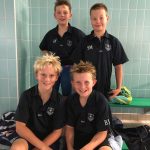 students dressed after a swimming lesson