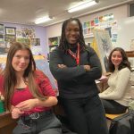 3 students in the art room together