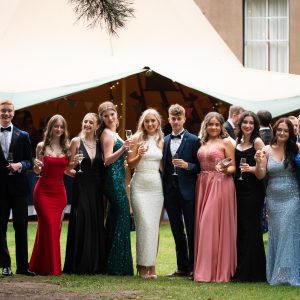 students dresses up for a ball