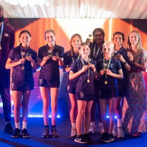 students with medals