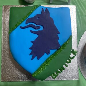 cake with a logo on it