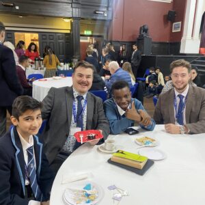 children sat at a table