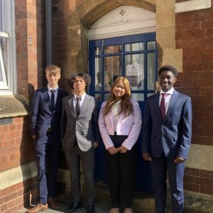 students outside the school