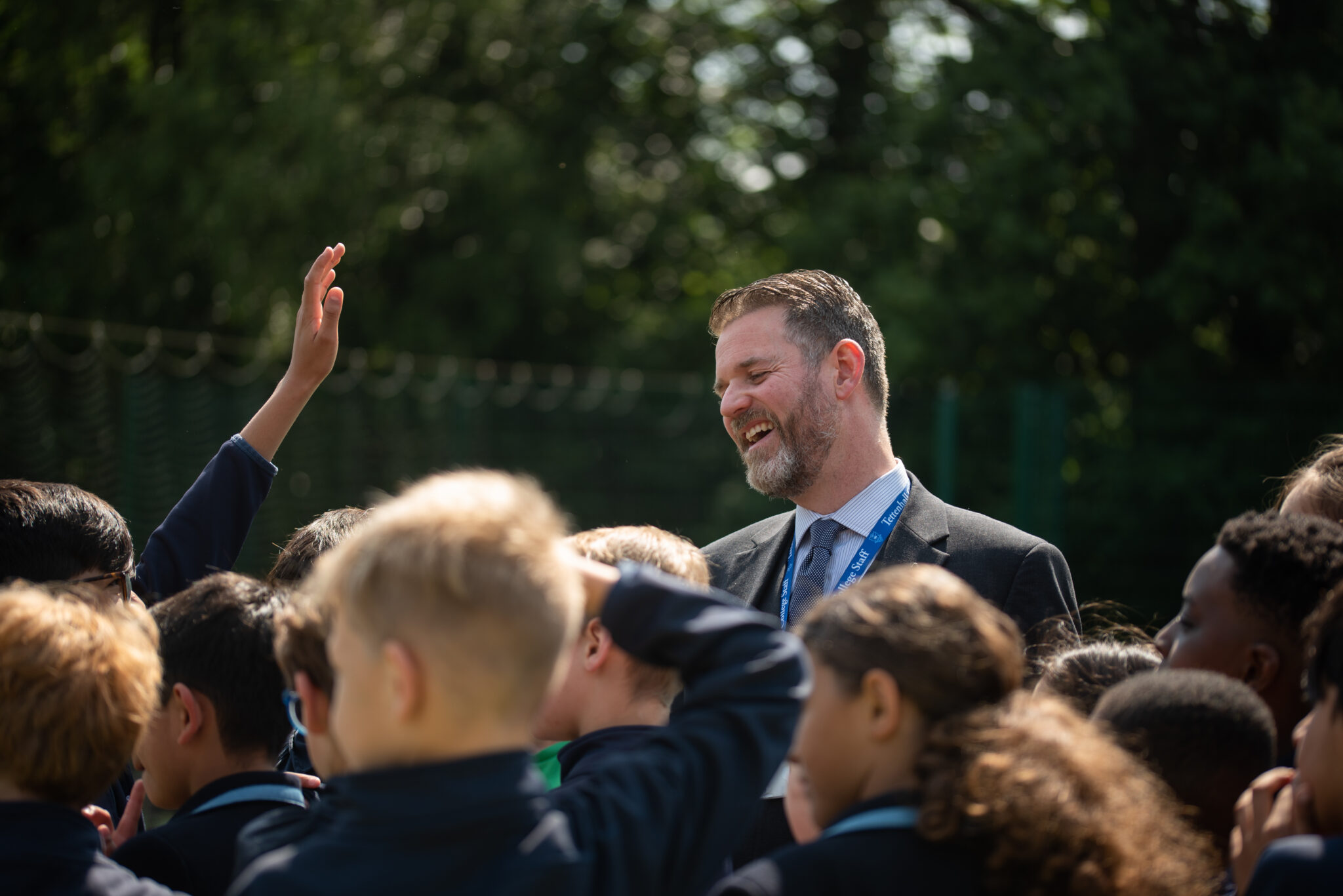 teacher with students