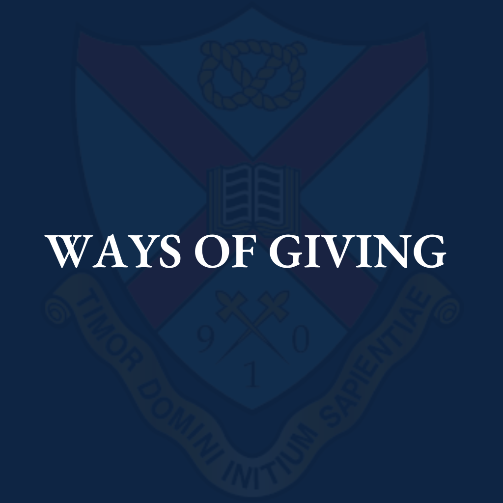 Tettenhall College School logo with Ways of Giving overlay text