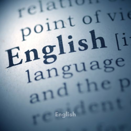 Paper with the word English written on it