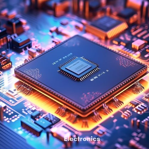 Board showing electronics pieces